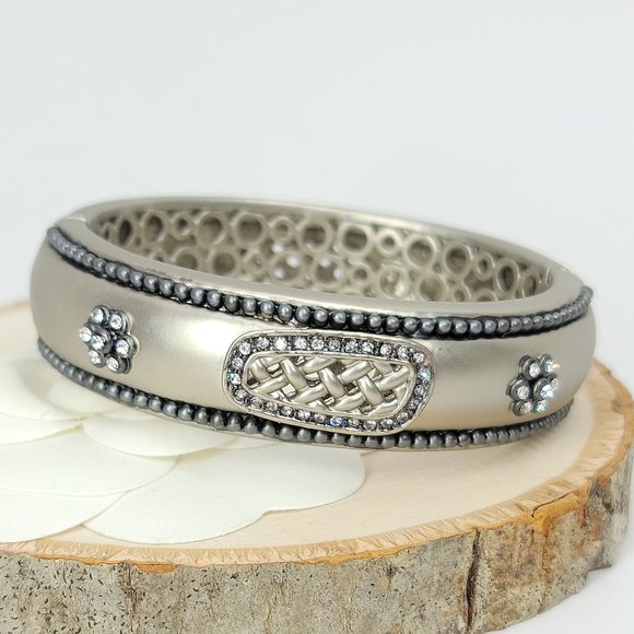 NWT Art Deco Pave CZ Hinged Magnetic Cuff Bangle - Picture 13 of 15